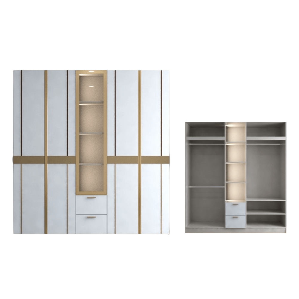 ชุดห้องนอน + ที่นอน PVC 6 ฟุต WISDOM DESIGN FURNITURE รุ่น RACHEL200 สีขาว/ครีม